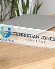 Personalised UV Print Clear Acrylic Block Desk Name Plate, Custom Logo Professional Job Title Sign, Office Role Plaque Teacher Graduation Gift