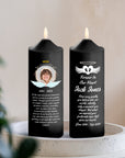 Personalised UV Print In Loving Memory Wax LED Candle, Custom Memorial Photo Black Flame Pillar, Pet Sympathy Gift Funeral Ceremony Keepsake