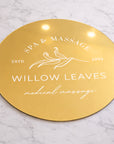 Personalised UV Printed Acrylic Round Business Sign, Custom Made Logo Wall Plaque, Beauty Nail Salon, Spa Hair Clinic, Café Boutique Signage