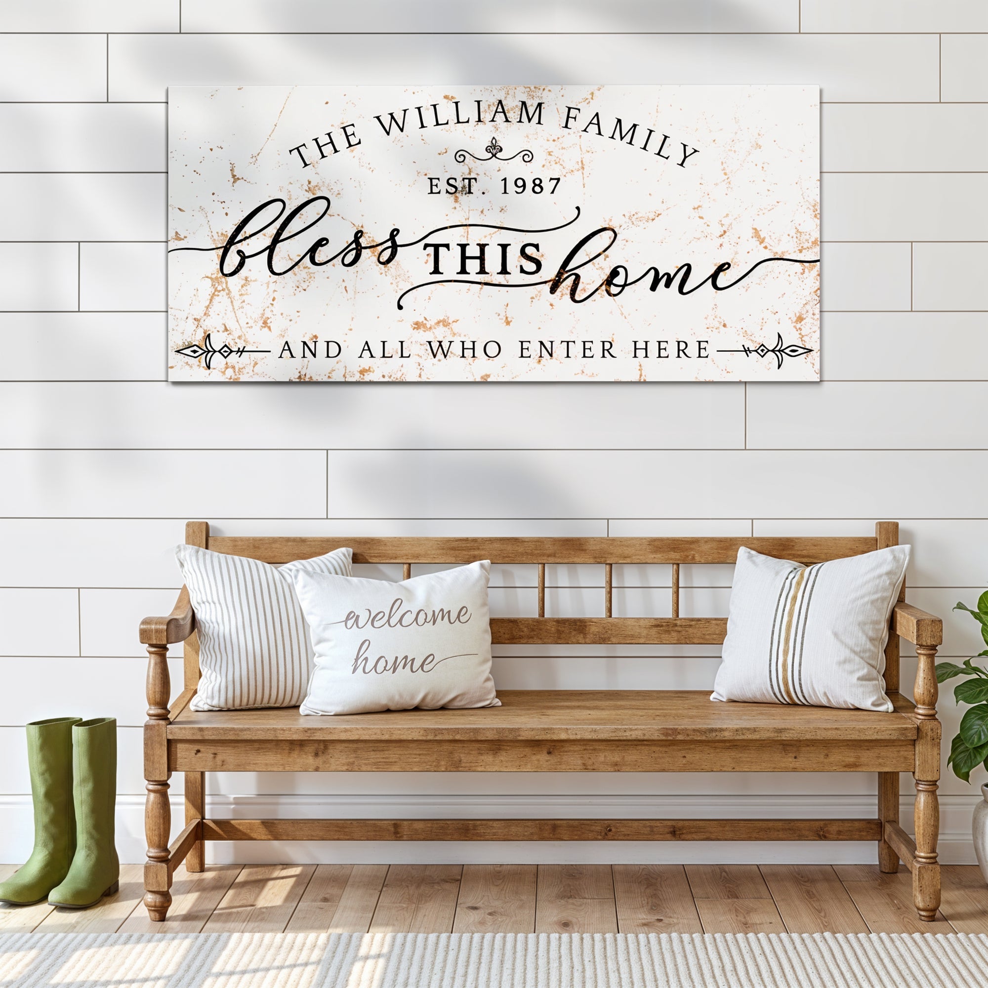 Personalised Family Name Farmhouse Rustic Sign | Custom UV Print Wooden Frame Wall Decor, Cattle Ranch Homestead Signage, Housewarming Gift