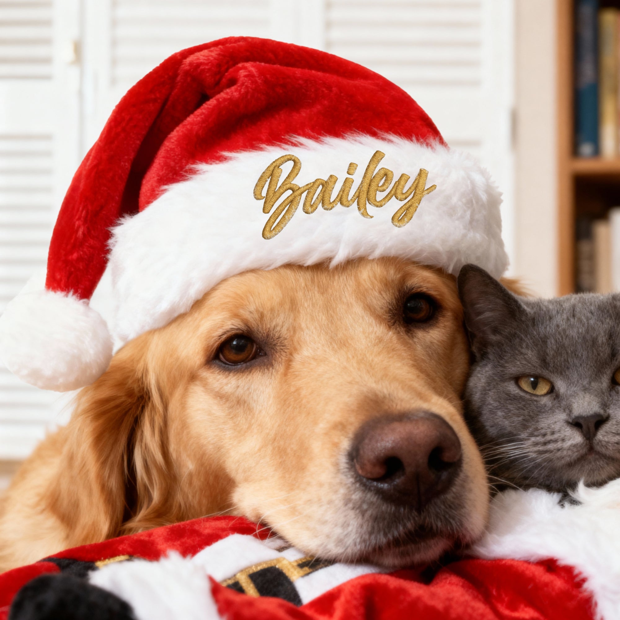 Personalised Velvet Thick Christmas Hat, Custom Embroidered Name Snowman Santa Hat, Family Xmas Hats with Pompom, Festive Decor Holiday Gift