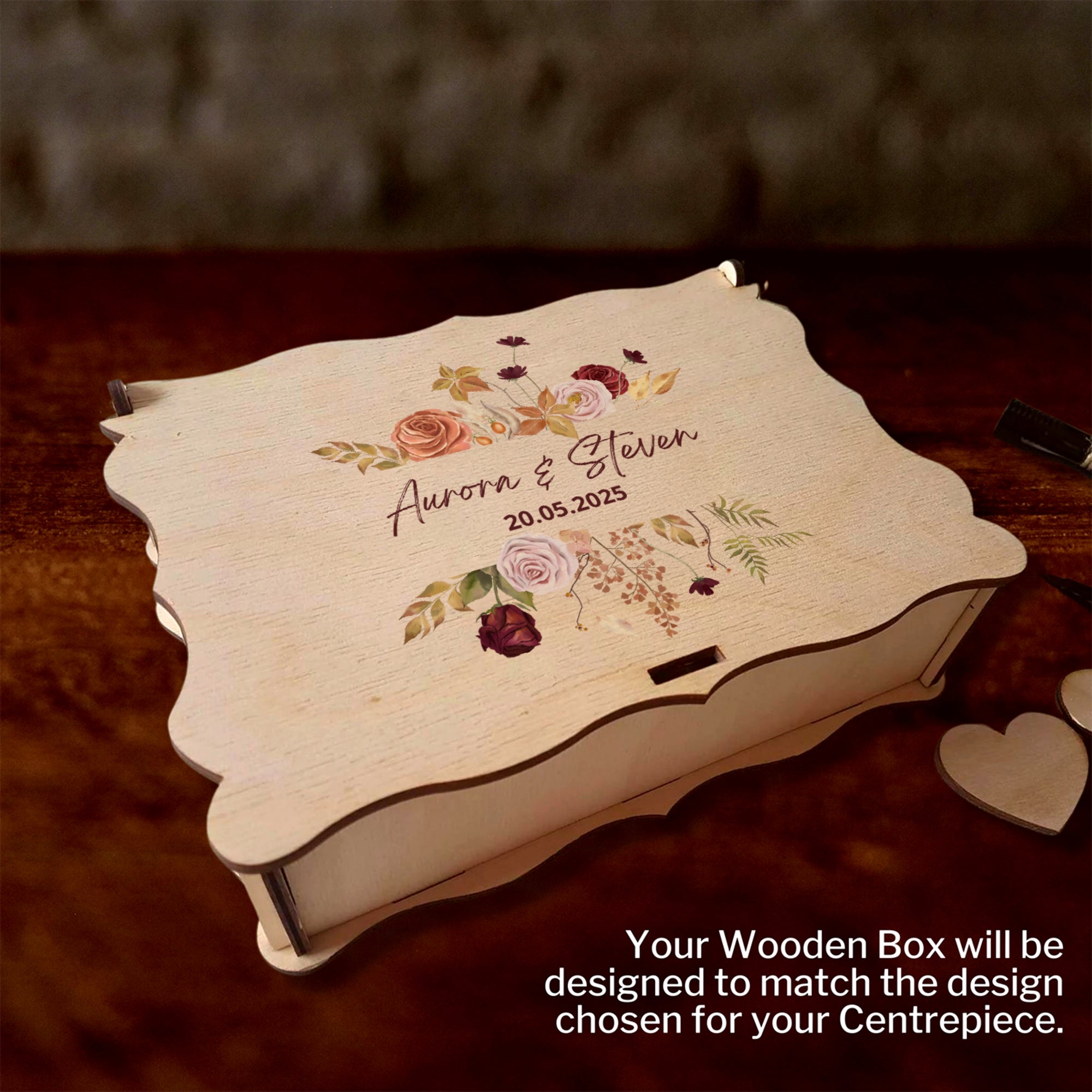 Personalised Wedding Guest Book Alternative, Retro Vinyl Record Drop Box with Custom Printed Photo, Music Themed Keepsake, Stationery Decor