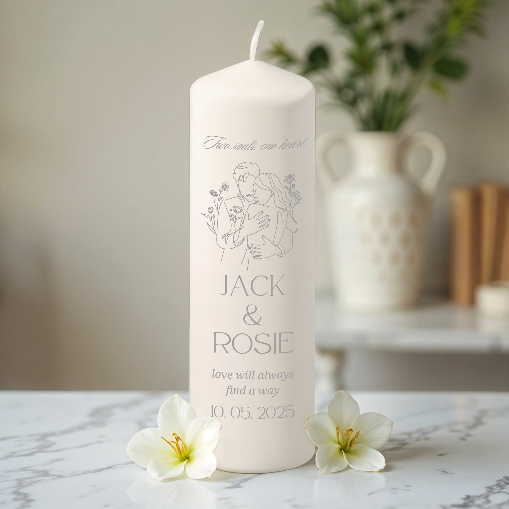 Personalised Wedding Unity Candles, Custom Couple Names & Date Candle Set, Engagement Keepsake, Anniversary Gift, Christening Ceremony Decor