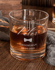 Personalised Whiskey Sleek Round Glass, Custom Engraved Scotch Bourbon Tumbler, Housewarming, Wedding Groomsman, Dad, Barware Corporate Gift
