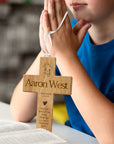 Personalised Wooden Christening Cross, Custom Engraved Religious Family Name Sign, Baptism Decor, Birthday, Wedding, Newborn, Memorial Gift