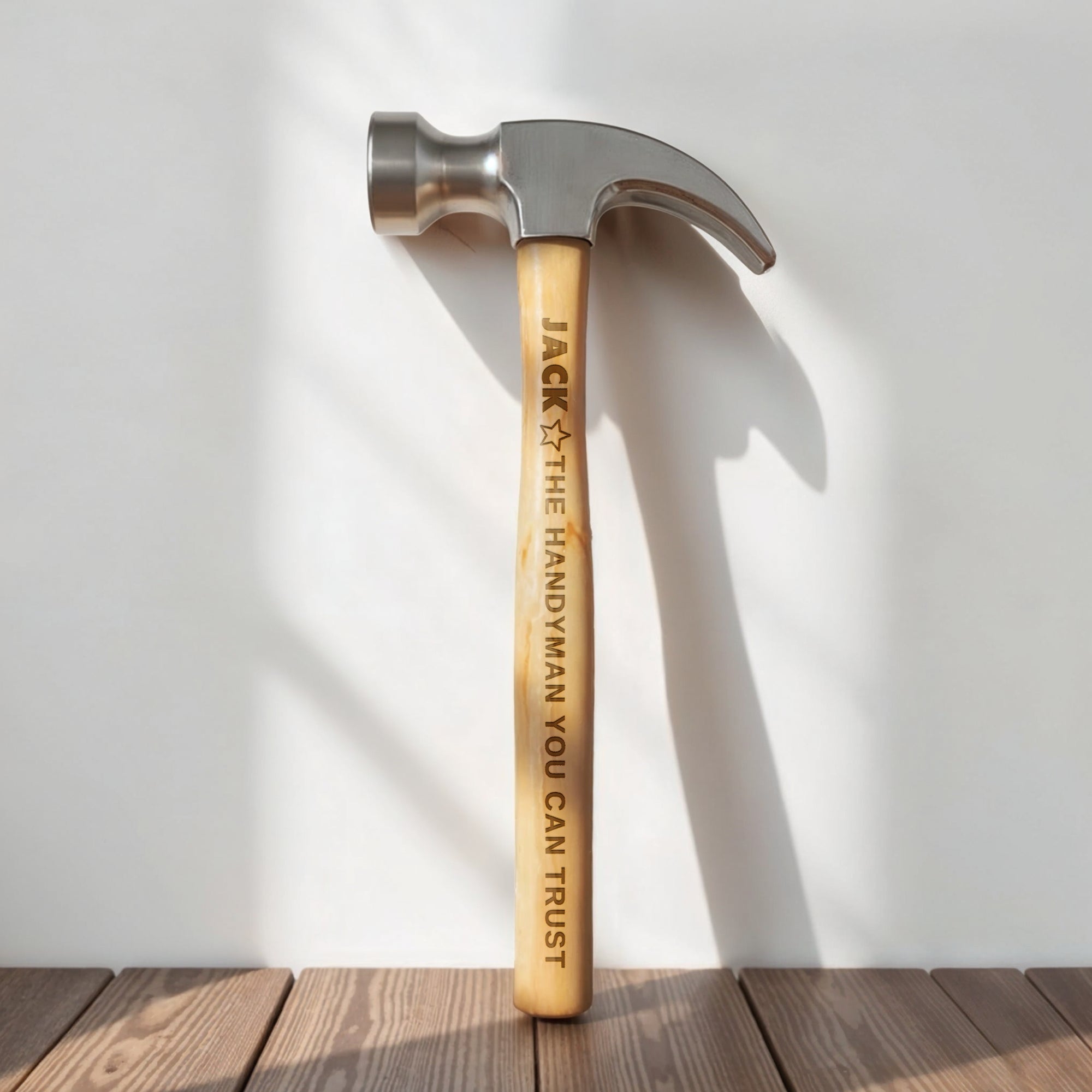 Personalised Wooden Steel Claw Hammer, Custom Engraved Name Logo Handyman Tool, Birthday, Housewarming, Groomsman Grandad Father&#39;s Day Gift 