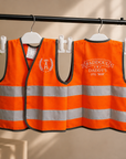 Personalised kids hi-vis safety vest custom embroidered name tradie dress-up gift