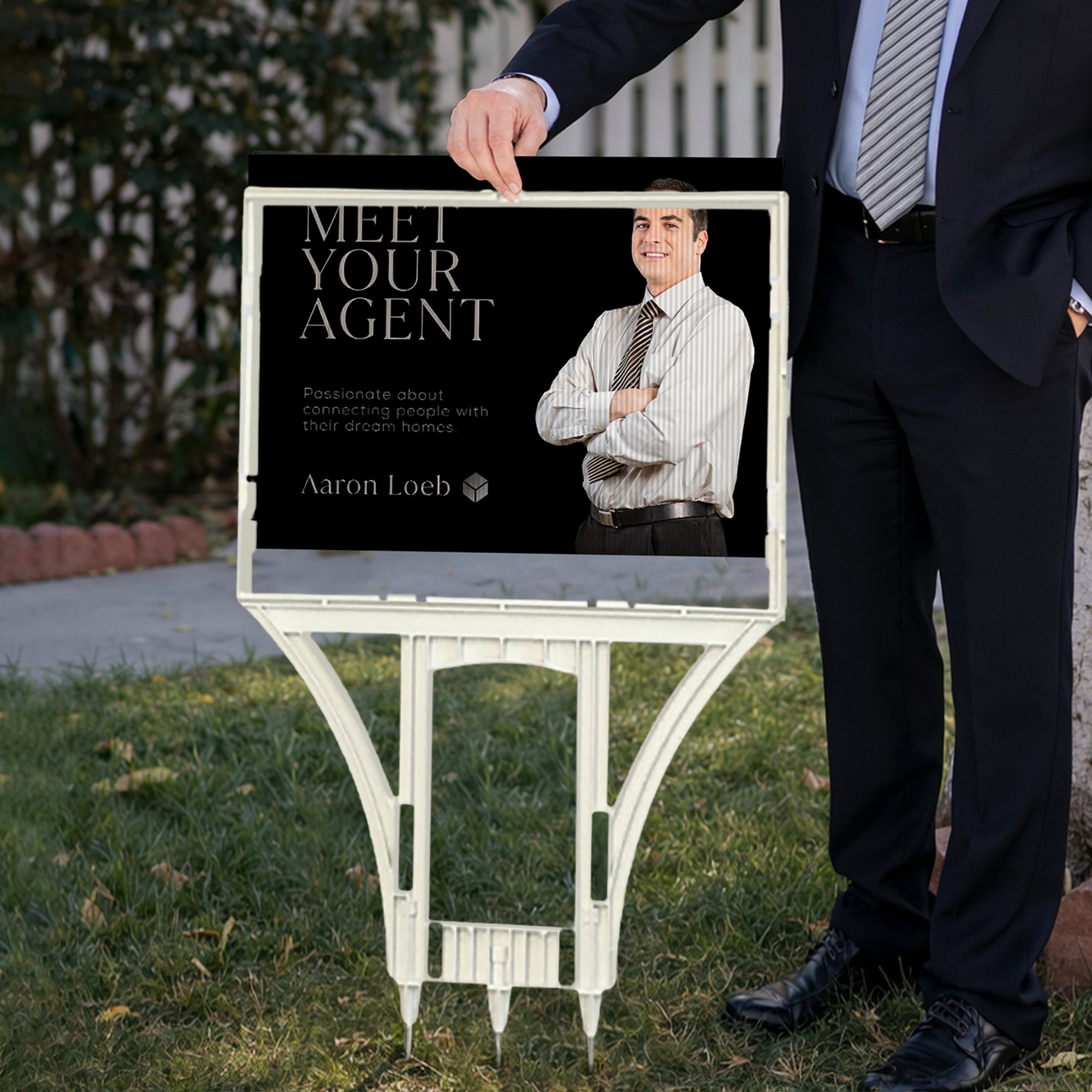 Real Estate Lawn Spike Sign &amp; Custom Print Corflute Insert Board, Direction Open Home, Property Inspection Agent, Business Advertise Signage