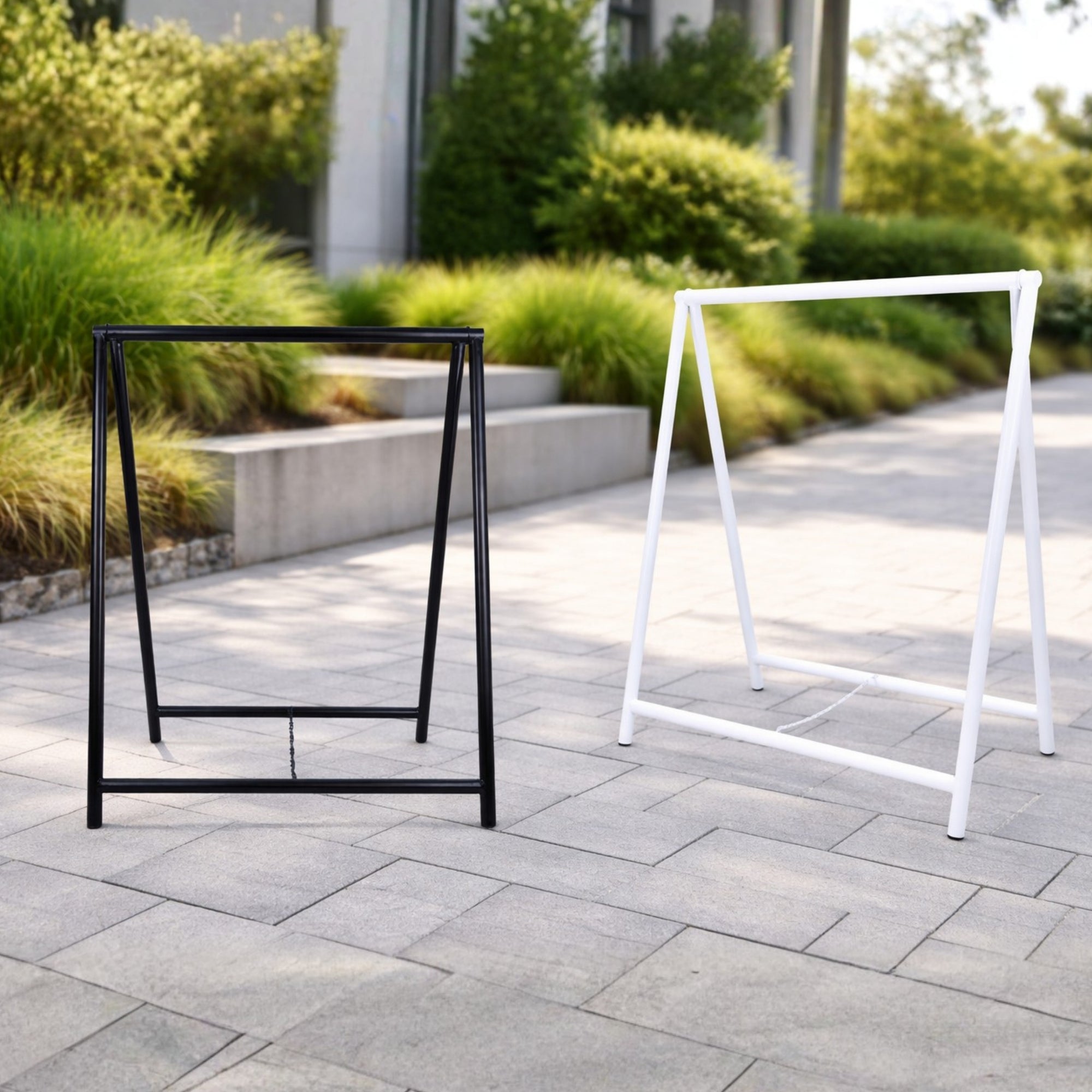 Retail Metal A-Frame with Hanging Strap &amp; Custom Print Corflute Board, Outdoor Sidewalk Direction, Property, Cafe, Business Advertising Sign