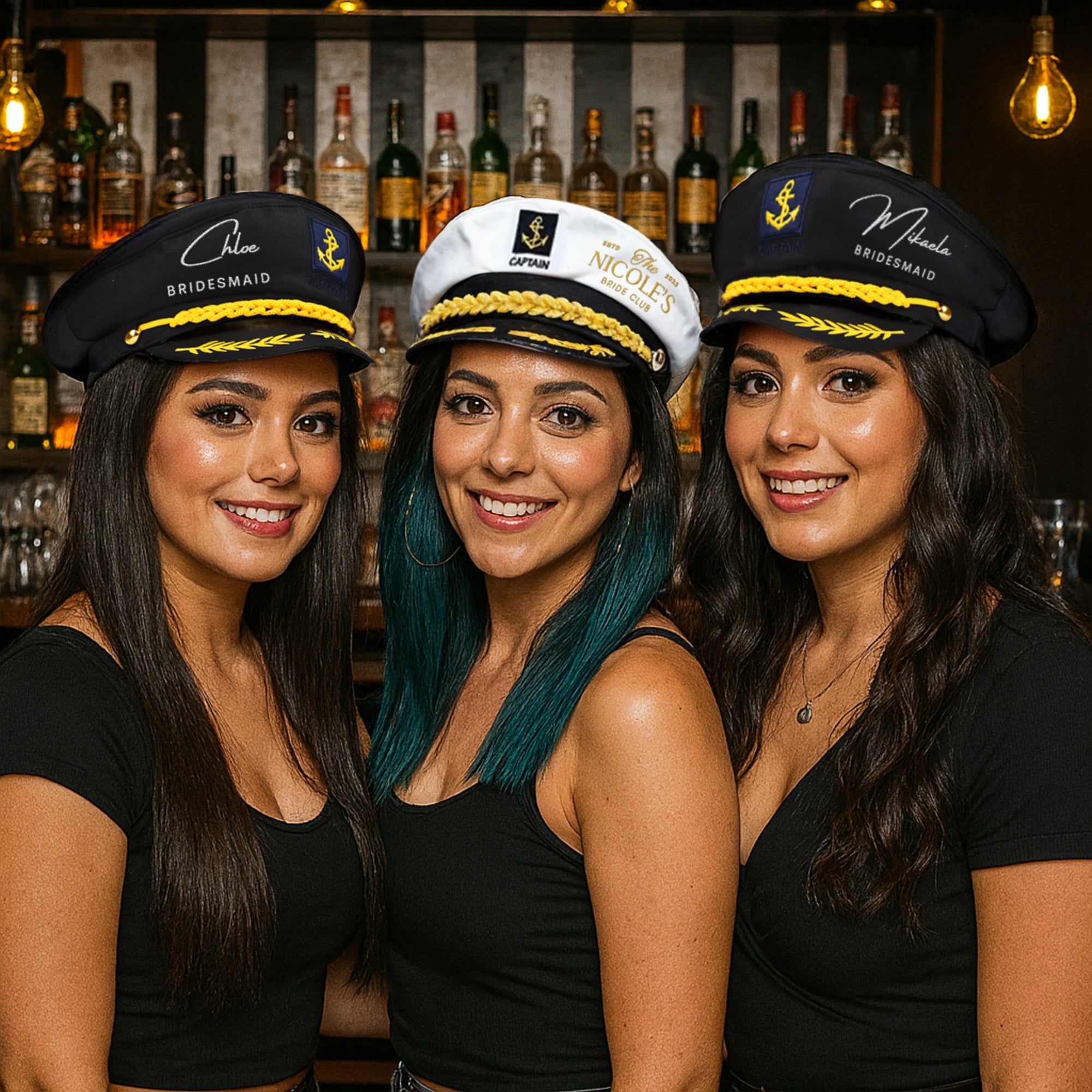 Custom Embroidered Unisex Captain Cap, Personalised Yatch Sailor, Nautical Boat Hat, Bachelor Hens Party, Groomsman, Bridesmaid Wedding Gift
