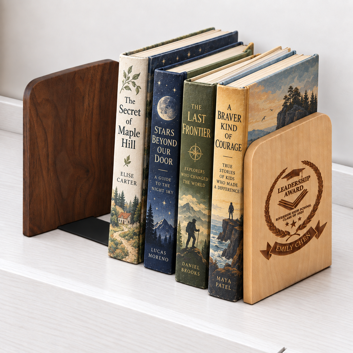 Custom engraved book end, a gift for book lovers