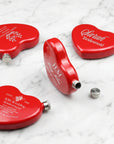 Custom engraved heart shaped hip flask wedding favour Valentine's gift