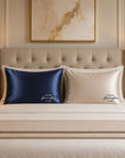 Custom embroidered satin pillowcase with monogram