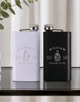 Double-sided engraved personalised 5oz hip flask groomsman bridesmaid keepsake gift