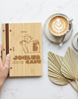 Engraved A4 menu binder for cafe, bar and restaurant