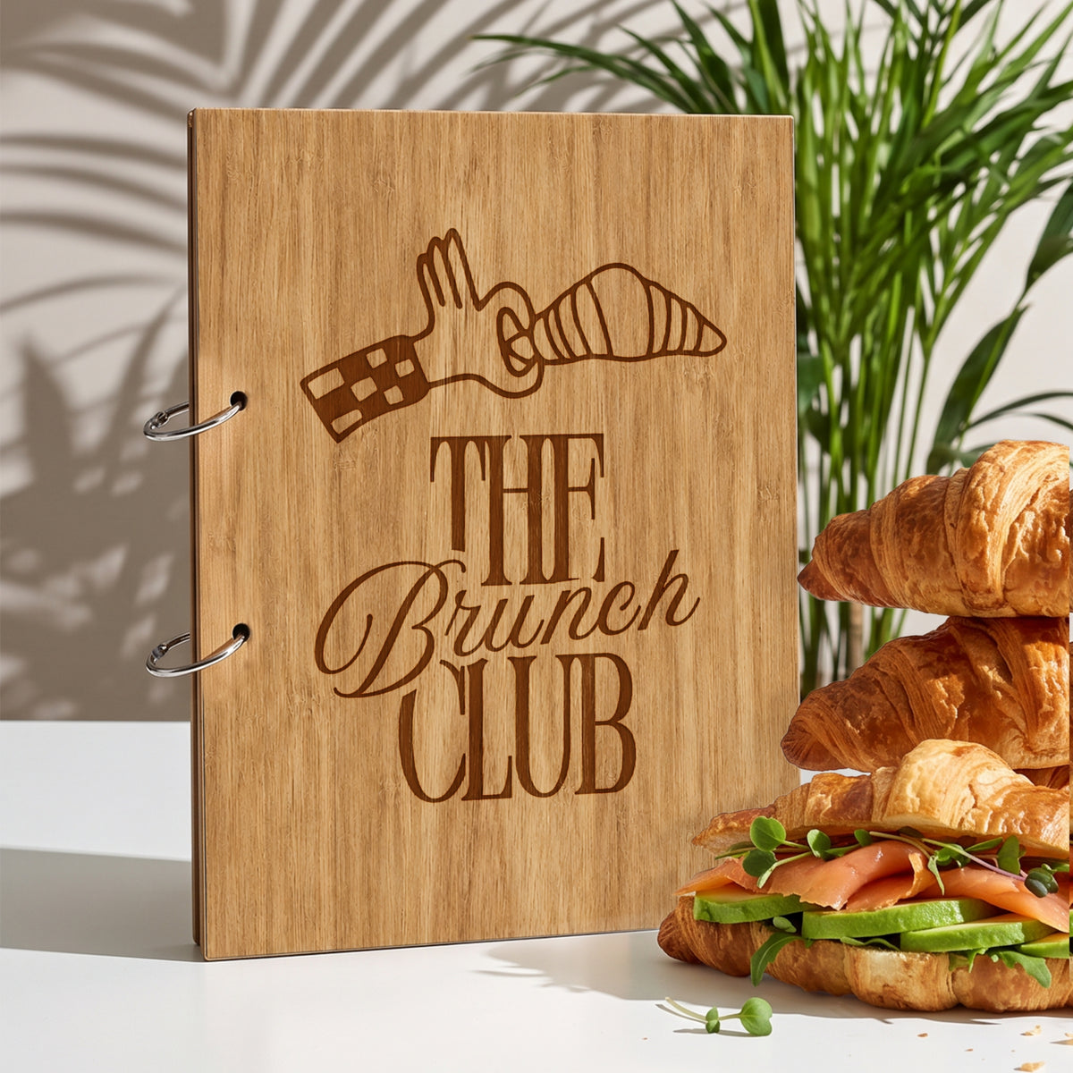 Engraved A4 menu ring binder for cafe and bar