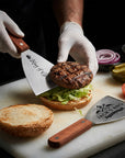 Engraved stainless steel BBQ grill spatula turner lifting burger