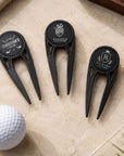Golf divot tool with detachable magnetic ball marker and bottle opener
