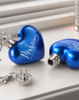 Heart mini hip flask keyring with keyring clasp wedding favour gift