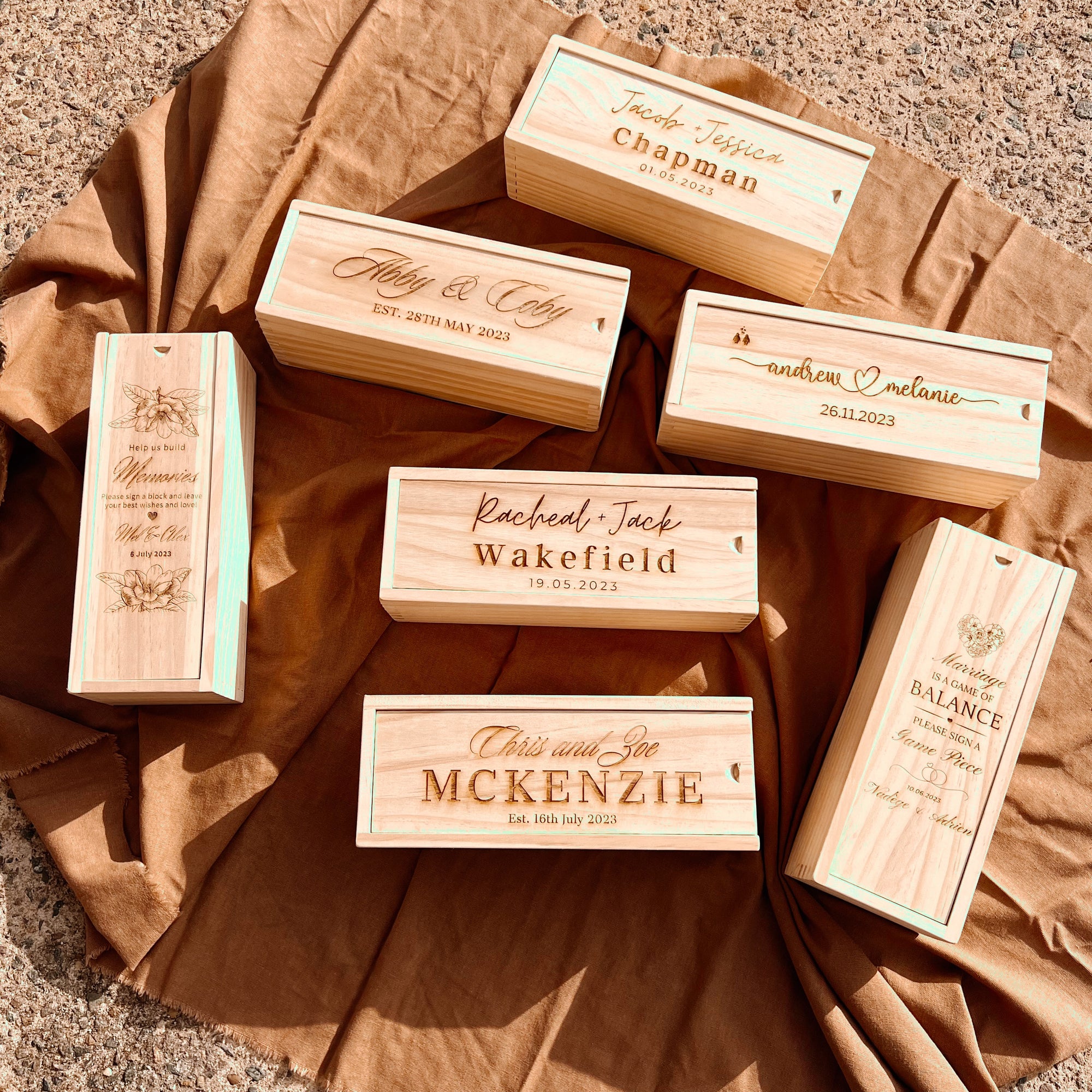 Personalised Wooden Block, Tumbling Tower Game Box, Wedding Guest Book Alternative