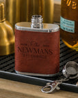 Leatherette 1oz mini hip flask keyring bridesmaid groomsman wedding favour gift