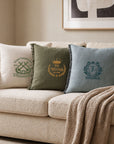 Personalised embroidered muslin cushion cover 50x50cm custom name monogram home decor gift