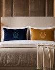 Personalised embroidered velvet lumbar cushion cover pillowcase 40x58cm custom name home decor gift
