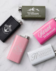 Personalised 5oz stainless steel hip flask laser engraved groomsman and bridesmaid gift