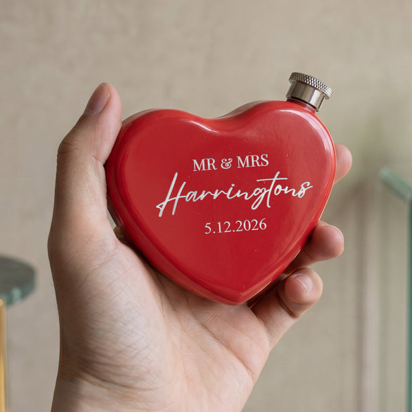 Custom Engraved 4oz Heart Hip Flask