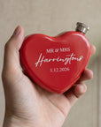 Personalised 4oz heart hip flask laser engraved stainless steel bridesmaid wedding gift