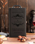 Personalised UV printed premium leather twin wine box gift set with 4 accessories