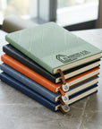 Personalised striped leatherette A5 journal notebook colours