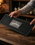 Personalised UV printed black bar mat runner custom logo home bar