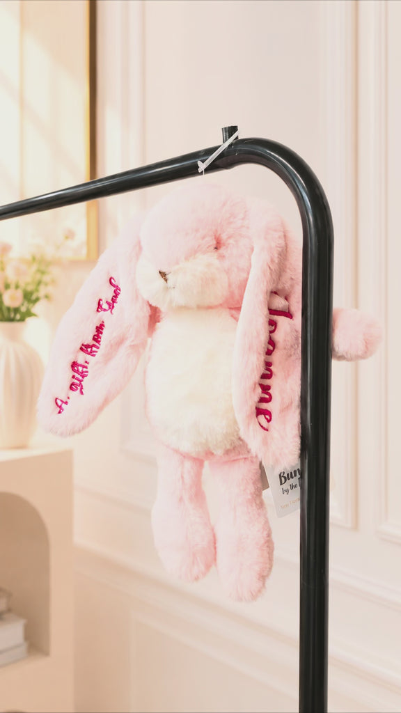 Personalised Embroidery Plush Floppy Bunny, Custom Baby Name Sleep Snuggle Rabbit, Kid  Soft Toy, Toddler Christening Birthday Shower Gift