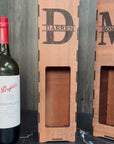 Custom Made Laser Cut & Engraved Wooden Wine Box, Personalised Plywood/ MDF Name/ Logo Wedding, Birthday, Corporate Wine Bottle Display Gift Boxes