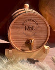 Custom Engraved Wooden Wine Barrel 5L | Whiskey, Brandy, Tequila Tap Dispenser, Beer Pine Wood Storage, Groomsman Wedding, Birthday Dad Gift