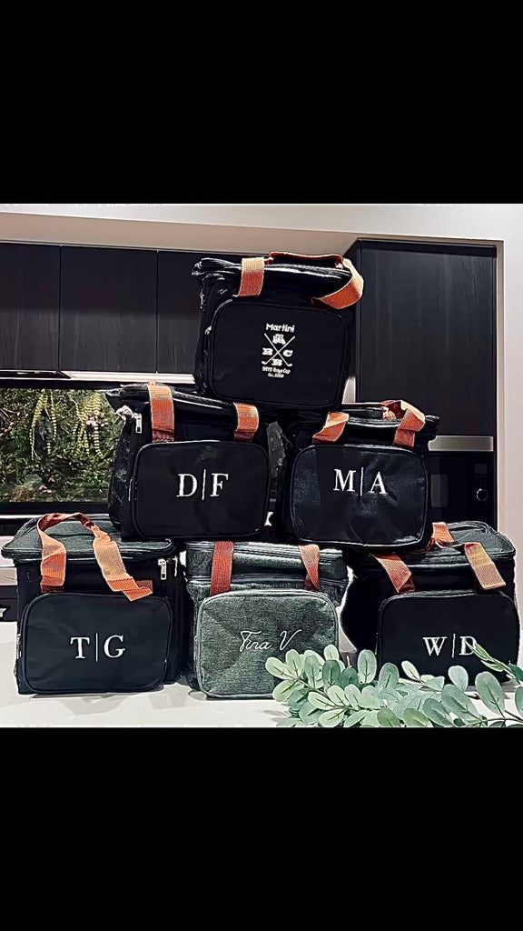Custom Embroidered Insulated Golf Cooler Bag, Personalised Logo Beer Picnic Camping/ Grocery Lunch Storage, Groomsman Dad Birthday Xmas Gift
