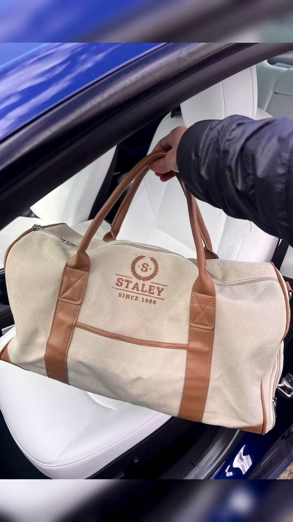 Custom Embroidered Canvas Duffle Bag, Personalised Large Gym/ Travel/ Overnight Carry On/ Shoulder Weekender Bags, Groomsmen, Dad Xmas Gift