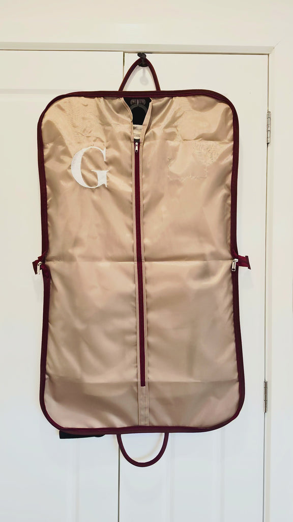 Custom Embroidered Carry Suit Bag, Personalised Travel Garment, Dress Zipper Storage, Business Vest Formal Clothing Organiser Groomsman Gift