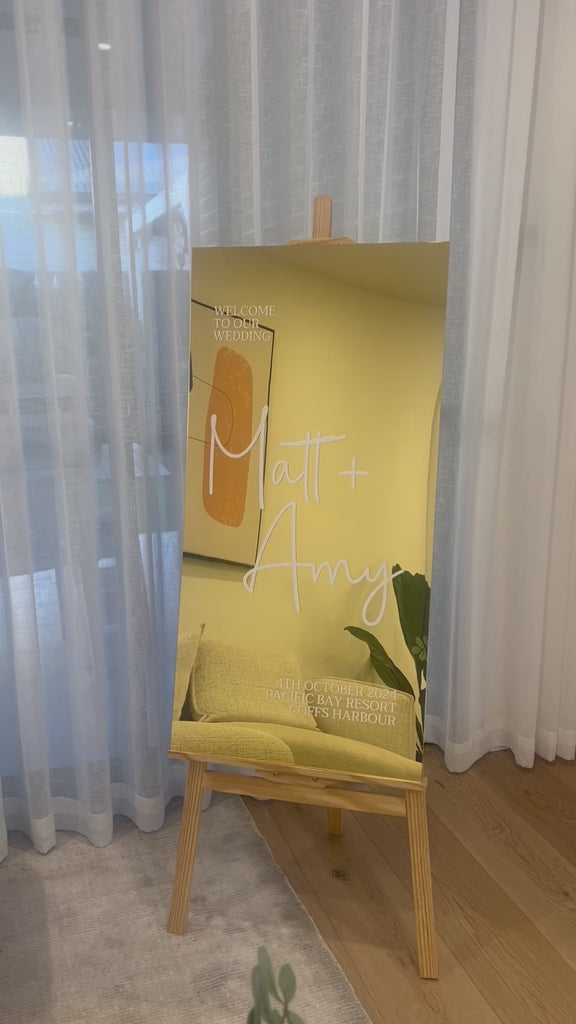 Personalised Acrylic Reception Wedding Signage Bundle, Custom UV Print 3 Mirror Welcome Signs Set, Engagement/ Bridal Shower/ Birthday Decor