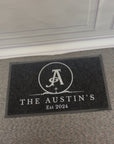 Personalised Doormat, Customised UV Printed PVC Loop Pile High Traffic Front Entry, Logo Estate Welcome Outdoor Indoor Mat Housewarming Gift
