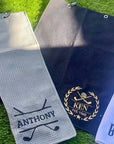 Personalised Embroidery Microfiber Golf Towel, Customised Name Logo Quick Dry Gym Waffle Towels, Sport, Workout, Golfer, Xmas Corporate Gift