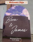 Personalised Names & Date Mirror Acrylic Arch Wedding Welcome Sign