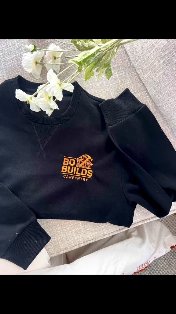 Custom Logo Embroidered Unisex Crewneck Sweatshirt, Personalised Company Uniform, Team Apparel Branded Business Clothing Xmas Corporate Gift