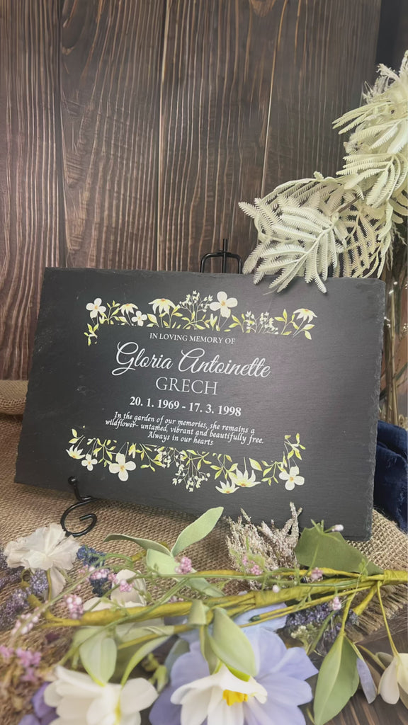 Personalised Photo Memorial Slate Sign Custom Print In Loving Memory Garden Stone Funeral Cemetery Plaque Display Pet Loss of Love Pray Gift