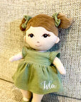Personalised Embroidery Plush First Baby Doll, Custom Embroidered Name Sleep Soft Little Baby Toy Girl Christening Birthday Shower Xmas Gift