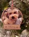 Personalised 3D Pet Photo Christmas Snow Globe Ornament