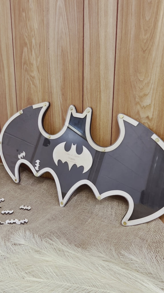 Custom Made Laser Cut Plywood Batman Drop Box, Rustic Personalised Name & Date Wedding, Birthday Guest Book Alternative, Halloween Table Decor
