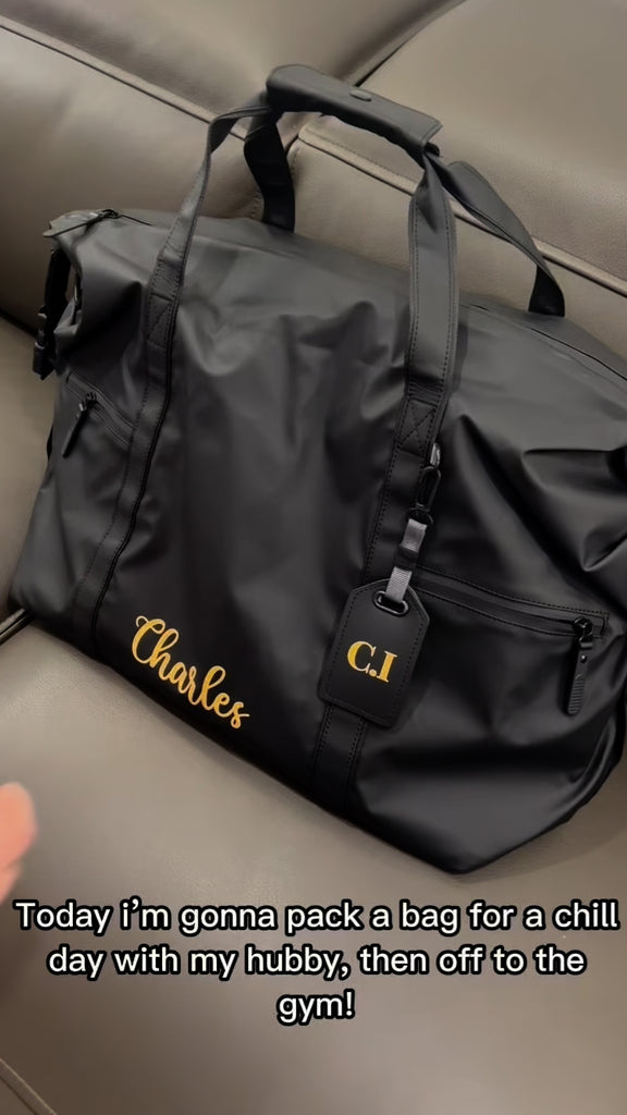 Personalised Gym Duffle Bag, Custom Print Travel/ Sport/ Fitness Light Waterproof Carry On Weekender Storage Barrel Bag, Groomsmen, Dad Gift