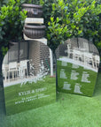 Personalised Wedding Seating Chart Arch Sign, Custom UV Print Guest Plan, Engagement, Anniversary Find Table Your Seat Awaits Mirror Signage